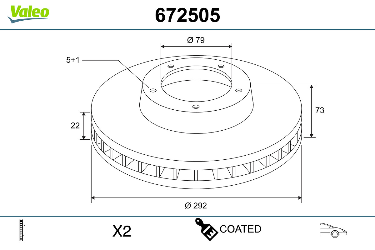 VALEO 672505 Bromsskiva